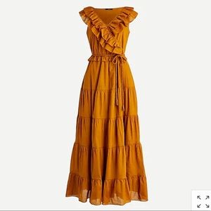 NEW! J.Crew Ruffle-front maxi dress with braided belt size 4